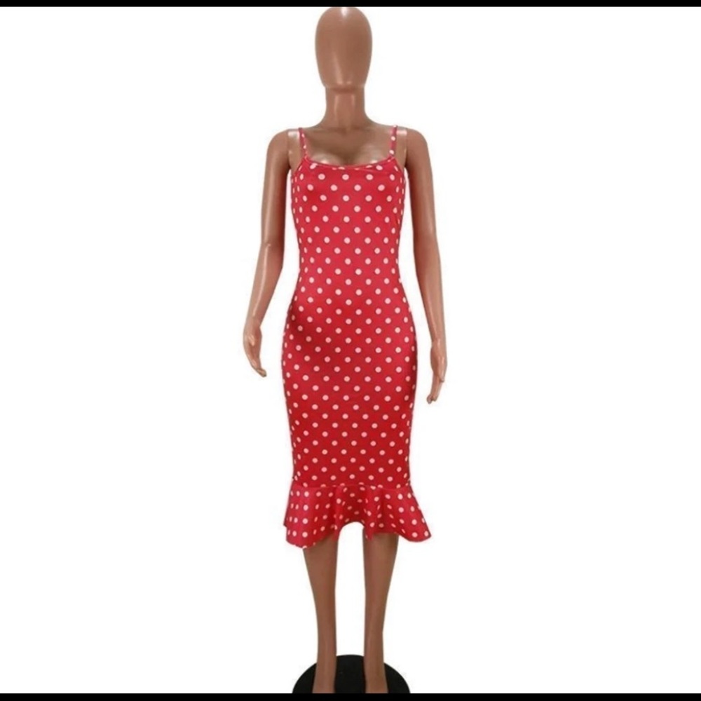 Sexy Flounced Dress-Red - Picture 3 of 5
